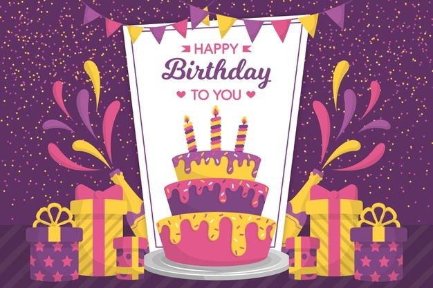 Tải hình bánh sinh nhật dễ thương màu tím đẹp lung linh