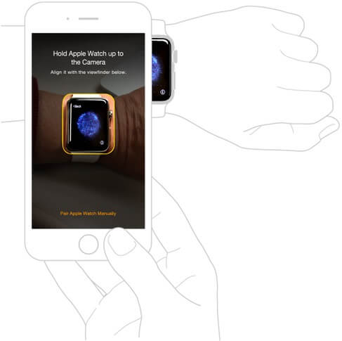 Minh họa cách nhận diện Apple Watch từ iPhone
