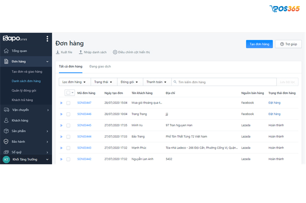 Phần mềm bán hàng online Sapo