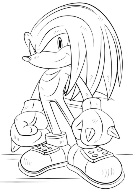 Tranh tô màu Sonic ngầu tóc dài
