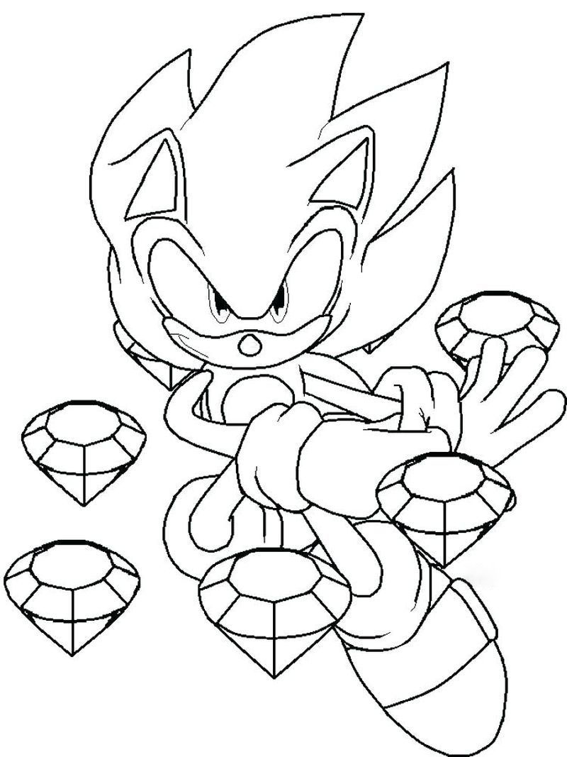 Tranh tô màu Sonic nhiều kim cương