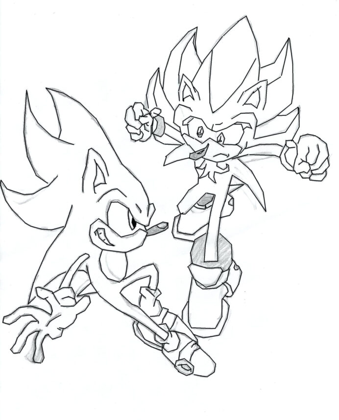 Tranh tô màu Sonic tập luyện