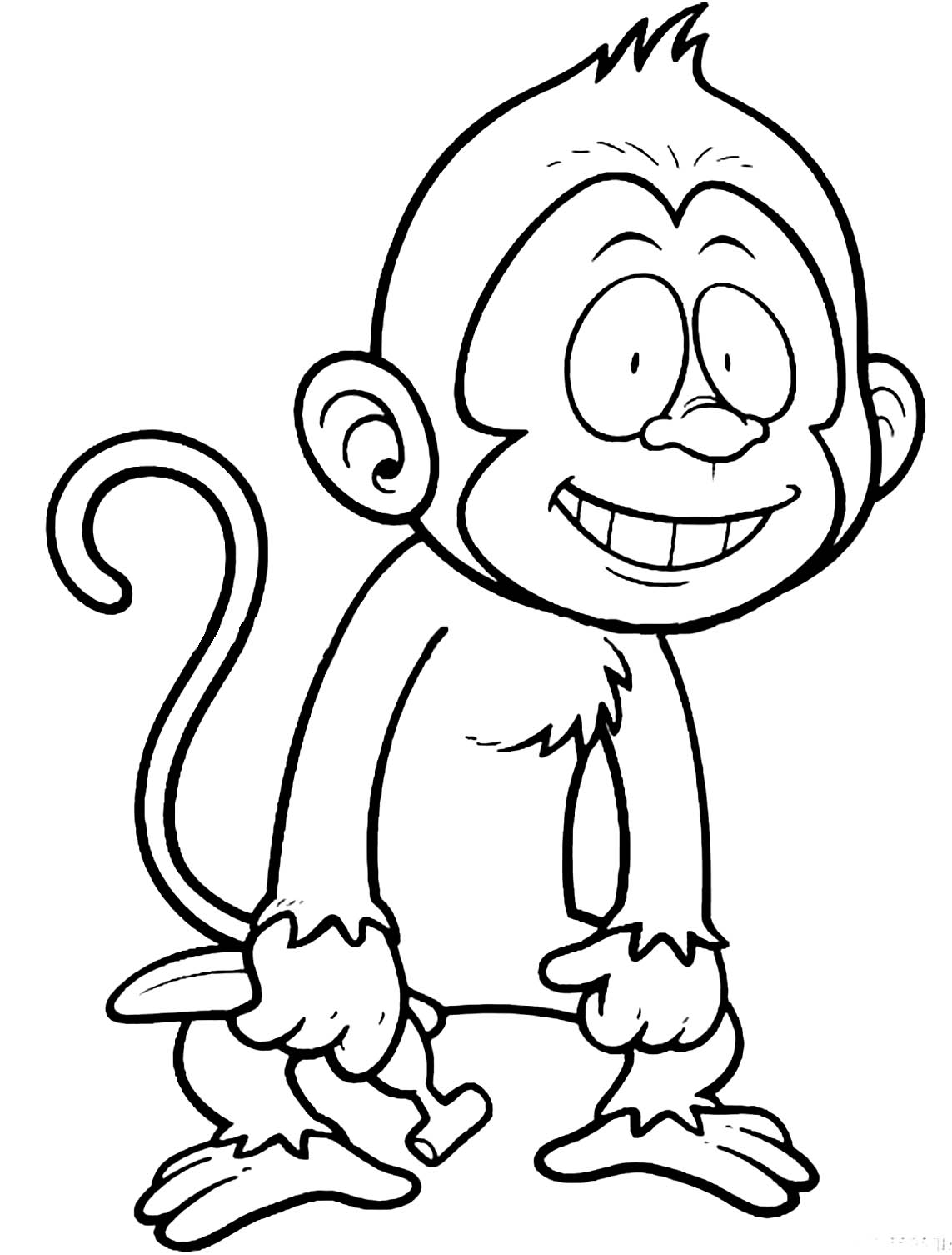 Tranh tô màu con khỉ dễ thương đáng yêu dành cho bé