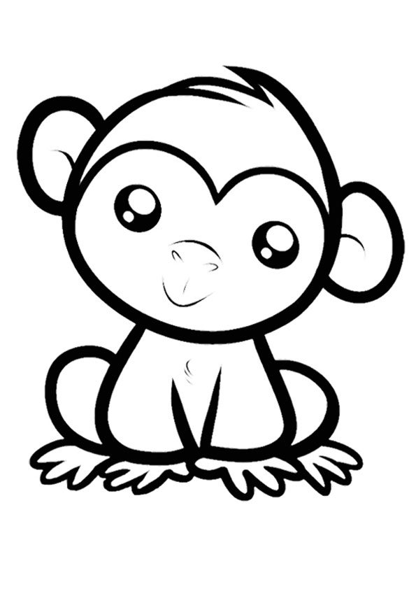 Tranh tô màu con khỉ siêu cute
