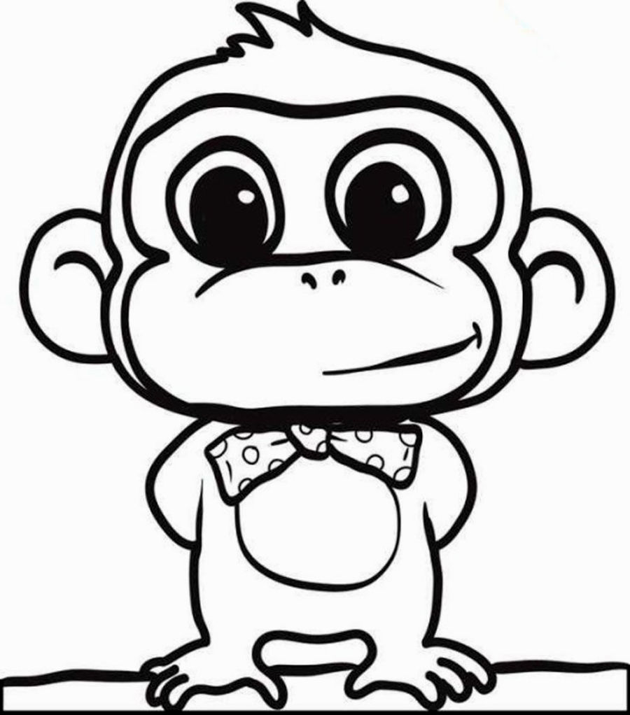 Tranh tô màu con khỉ siêu siêu cute