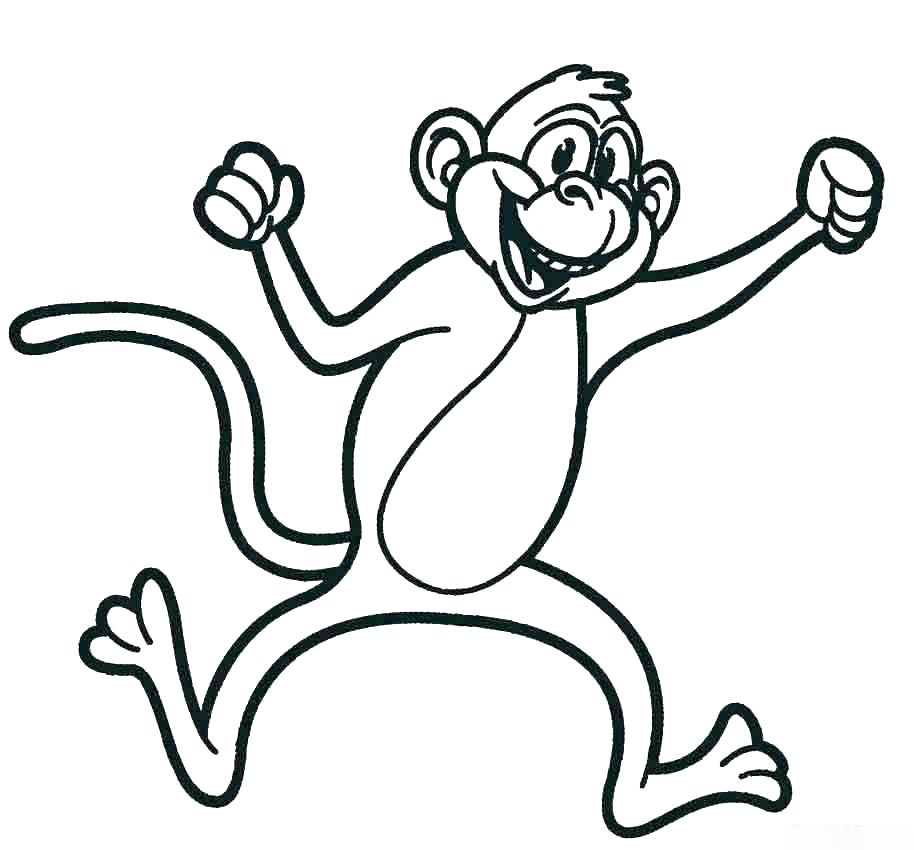 Tranh tô màu con khỉ vui tươi