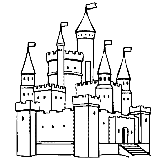 Tranh tô màu lâu đài đẹp cho các bé